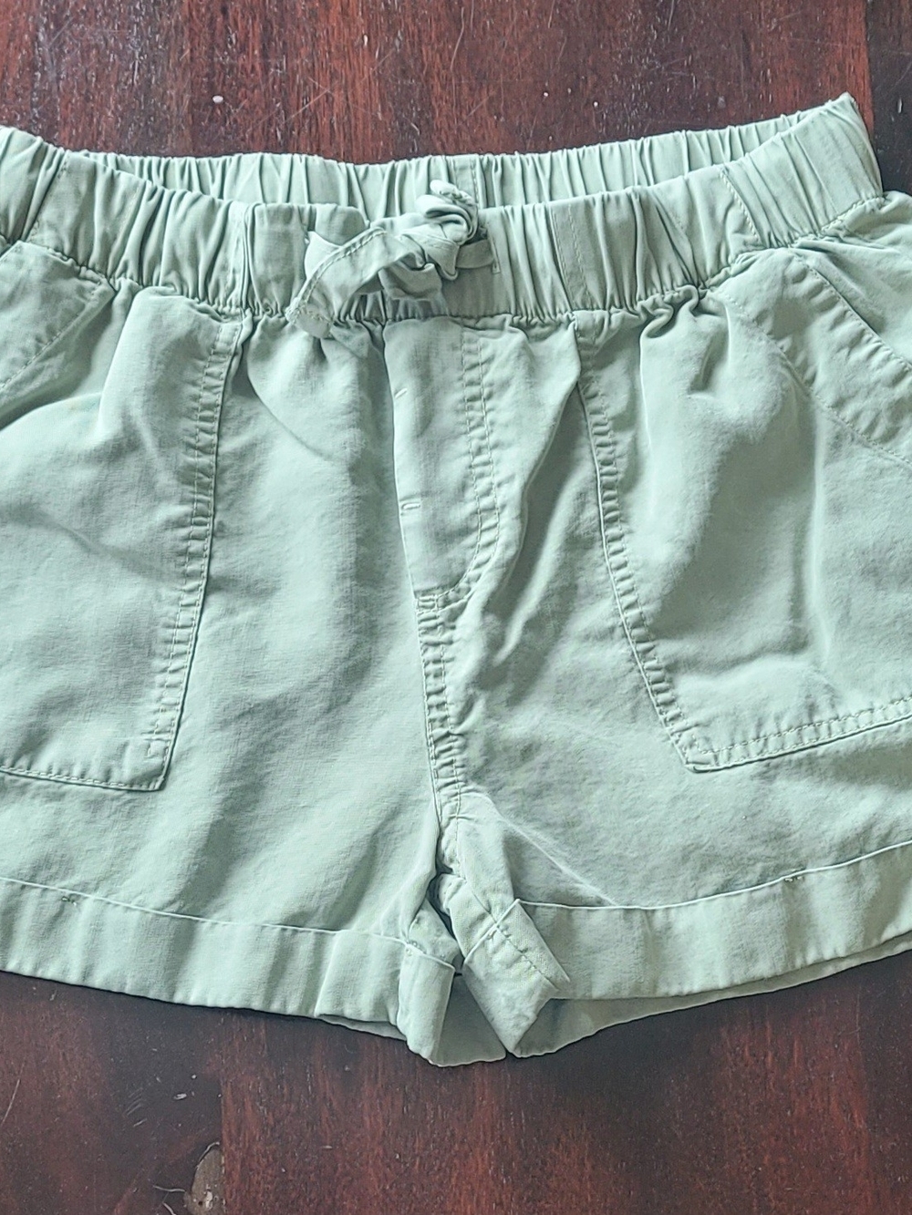 Love Tree Olive Green High-Waist Drawstring Shorts